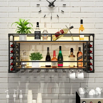 היין המודרני מתלה קיר התצוגה שחור אנכי בירה אחסון הביתה בר הקבינט מסעדה מסחרי בר סקראנק בר קישוט
