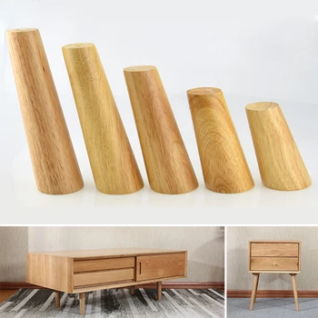 1Pcs עץ רהיטים רגליים בשיפוע ישר עץ הספה הרגליים הרגליים קפה שולחן מיטה ארון החלפת הרגליים משופע מטר