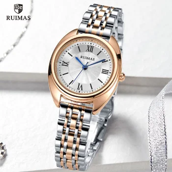 RUIMAS גבירותיי קוורץ שעוני יוקרה מותג העליון אנלוגי שעון יד נשים עמיד למים עסקים לצפות נקבה Relogios Femininos 593